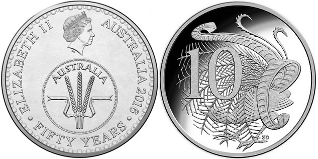 2016 Australia 10 Cents (50 Years Decimal Currency)